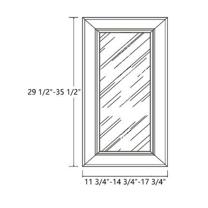 Light Grey Shaker - Glass Door - 27"W x 30"H