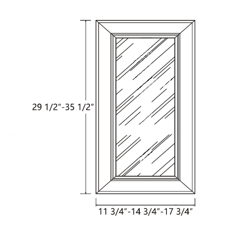 Light Grey Shaker - Glass Door - 12"W x 30"H