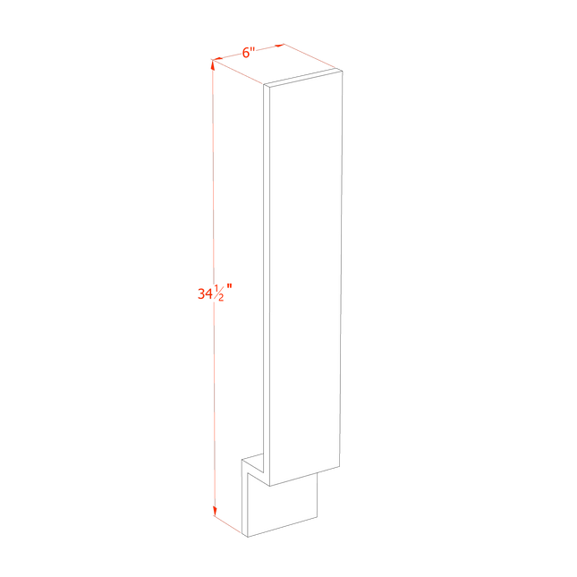 White Shaker - Base Filler 6" - 06"W x 34-1/2"H x 3/4"D