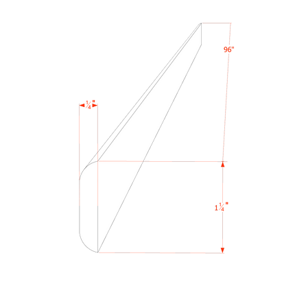 White Shaker - Batten Molding - 96"W x 1-1/4"H x 1/4"D