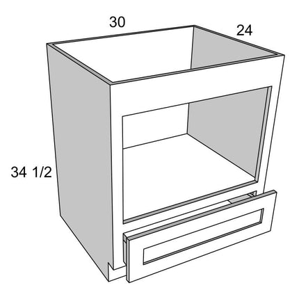 Slim White - Appliance Base - Microwave Shelf w/ 1 Drawer - 30"W x 34-1/2"H x 24"D