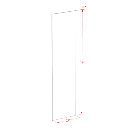 White Shaker - End Skin Panel - 24"W x 96"H x 3/4"D