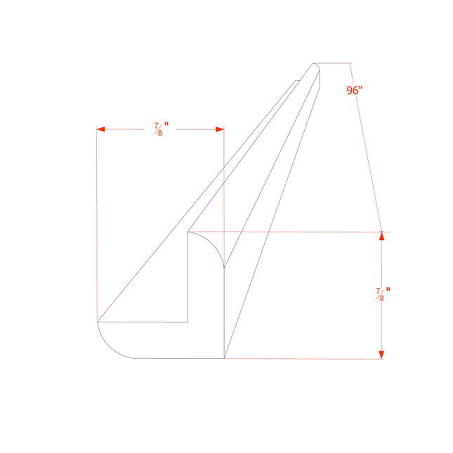 Trenton Swan White - Outside Corner Molding - 96"W x 7/8"H x 7/8"D