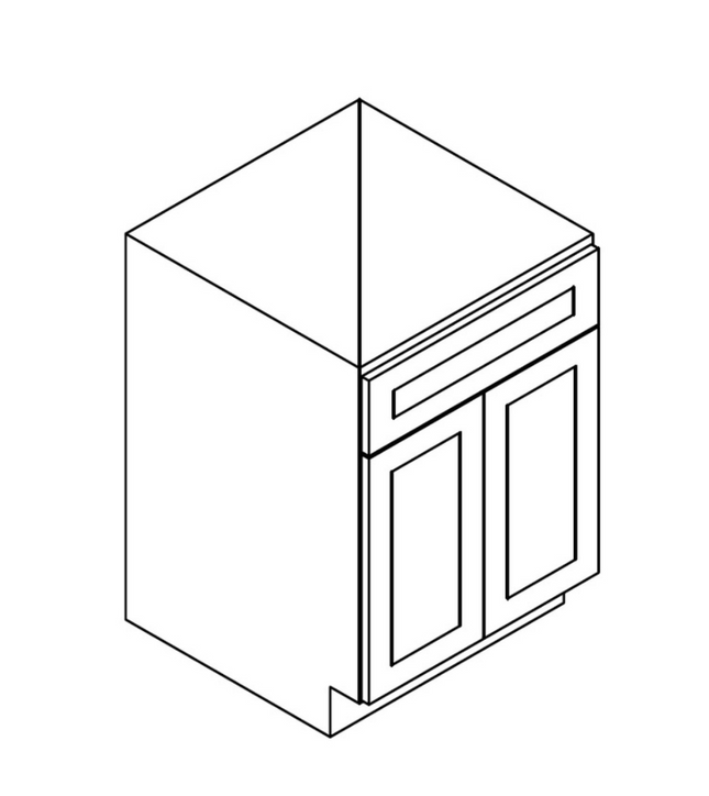 Ash Shaker - Sink Base - 2 Door & 1 False Drawer - 63"W x 34-1/2"H x 24"D