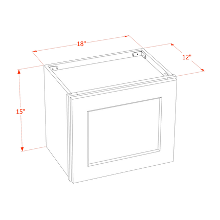 Ebony Shaker - Standard Wall - 1 Door - 18"W x 15"H x 12"D