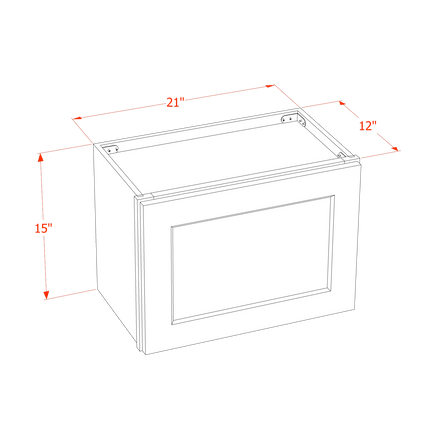 Grey Shaker - Standard Wall - 1 Door - 21"W x 15"H x 12"D