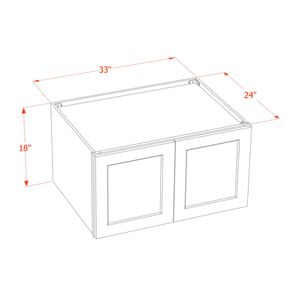 Slim White - Standard Wall - 2 Door - 33"W x 18"H x 24"D