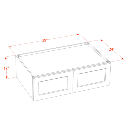 Slim White - Standard Wall - 2 Door - 39"W x 12"H x 12"D