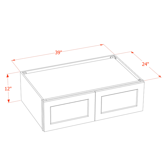 Ivory White - Standard Wall - 2 Door - 39"W x 12"H x 12"D