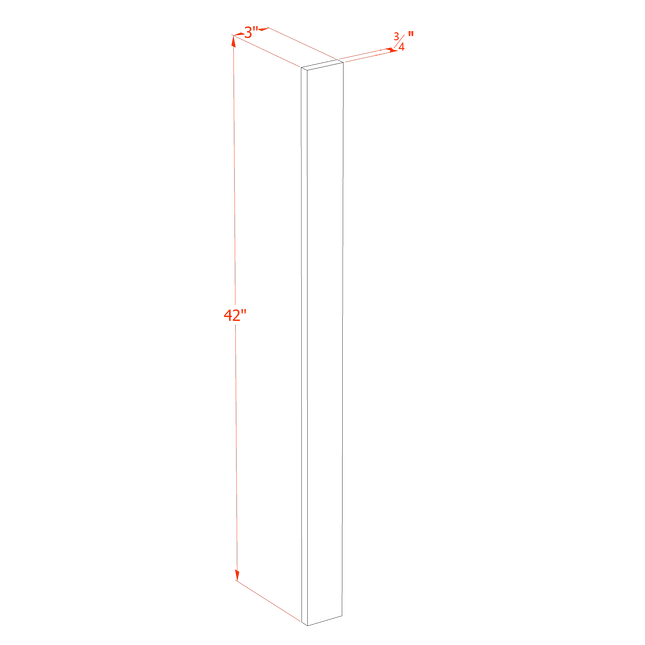 Ebony Shaker - Wall Filler 3" - 03"W x 42"H x 3/4"D