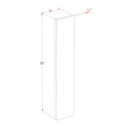 Slim White - Wall Filler 6" - 06"W x 30"H x 3/4"D