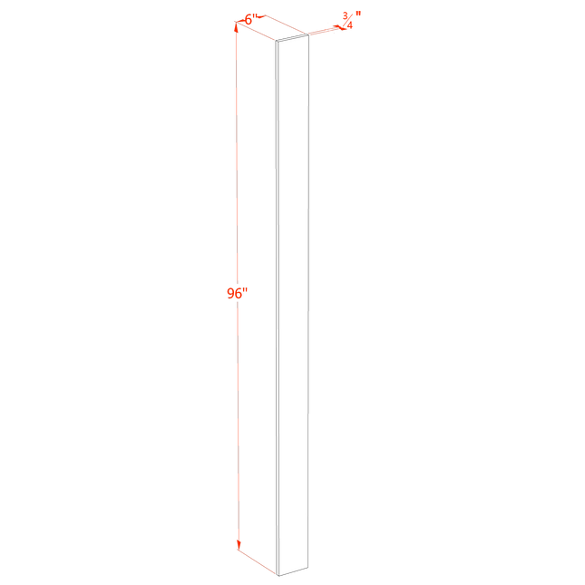 Ivory White - Wall Filler 6" - 06"W x 96"H x 3/4"D