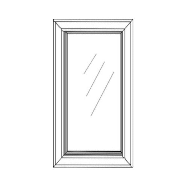 Light Grey Shaker - Glass Door - 18"W x 15"H
