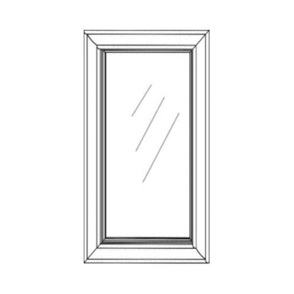 Grey Shaker - Glass Door - 12"W x 15"H