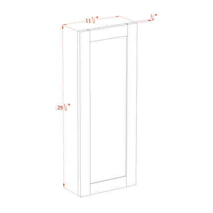 White Shaker - Wainscot Panel Wall 30" - 11-1/2"W x 20-1/2"H x 3/4"D