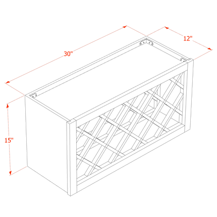 Slim White - Wall - Wine Rack - 30"W x15"H x 12"D
