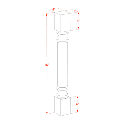 Ivory White - Round Roman Pillar - 04"W x 36"H x 04"D