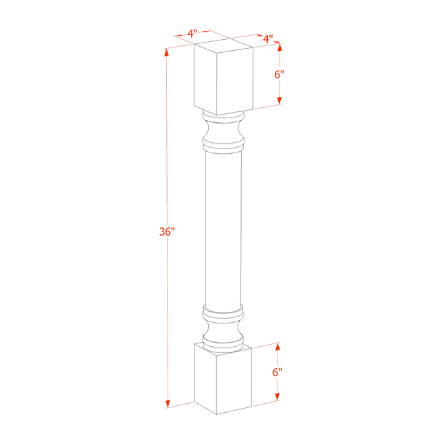 Ivory White - Round Roman Pillar - 04"W x 36"H x 04"D