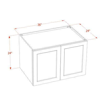 Trenton Swan White - Standard Wall - 2 Door & 1 Shelf - 36"W x 24"H x 24"D