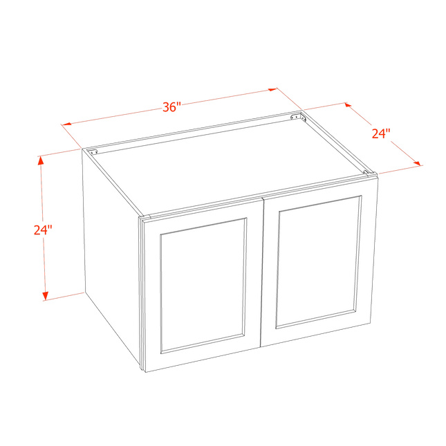 Trenton Swan White - Standard Wall - 2 Door & 1 Shelf - 36"W x 24"H x 24"D