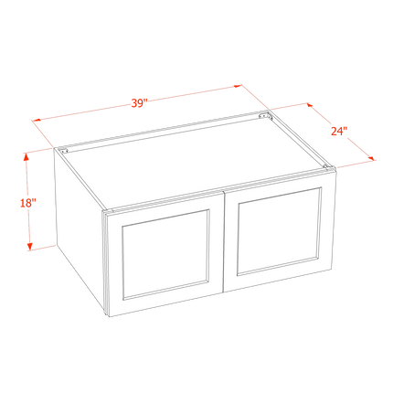 Ivory White - Standard Wall - 2 Door - 39"W x 18"H x 24"D