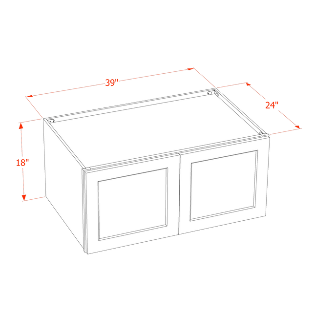 Ivory White - Standard Wall - 2 Door - 39"W x 18"H x 24"D