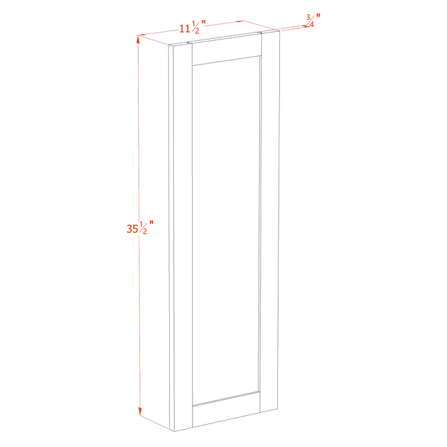 White Shaker - Wainscot Panel Wall 36" - 11-1/2"W x 35-1/2"H x 3/4"D