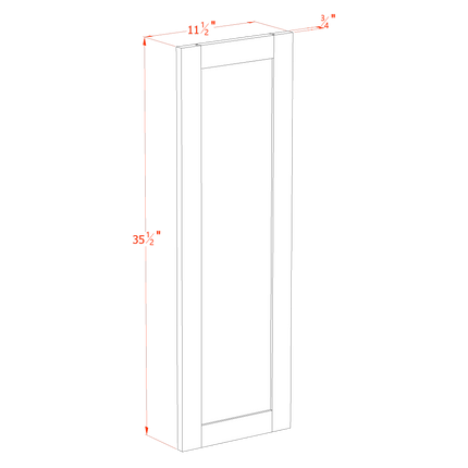 Slim White - Wainscot Panel Wall 36" - 11-1/2"W x 35-1/2"H x 3/4"D