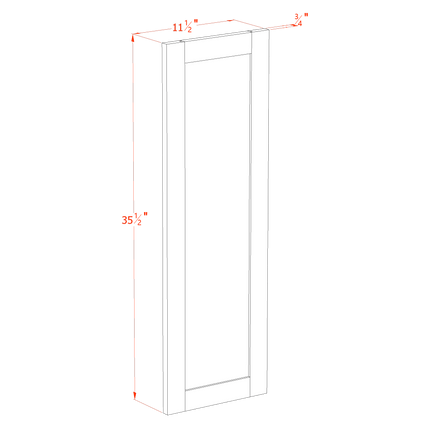 Light Grey Shaker - Wainscot Panel Wall 36" - 11-1/2"W x 35-1/2"H x 3/4"D