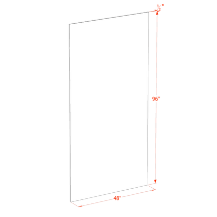 Grey Shaker - End Skin Panel - 48"W x 96"H x 1/2"D