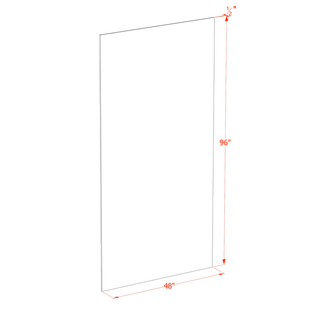 Grey Shaker - End Skin Panel - 48"W x 96"H x 1/2"D