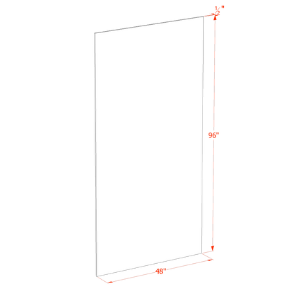 Slim White - End Skin Panel - 48"W x 96"H x 1/2"D