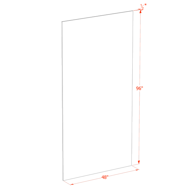 Trenton Swan White - End Skin Panel - 48"W x 96"H x 1/2"D