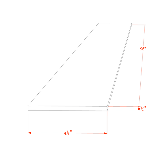 Ivory White - Toe Kick Plate - 96"W x 4-1/2"H x 1/4"D