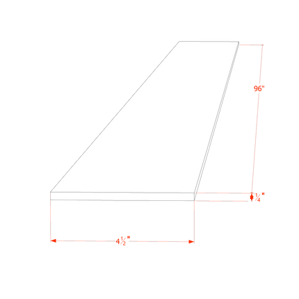Slim White - Toe Kick Plate - 96"W x 4-1/2"H x 1/4"D
