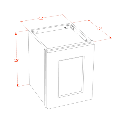 Slim White - Standard Wall - 1 Door - 12"W x 15"H x 12"D
