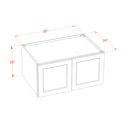 Slim White - Standard Wall - 2 Door - 36"W x 18"H x 24"D