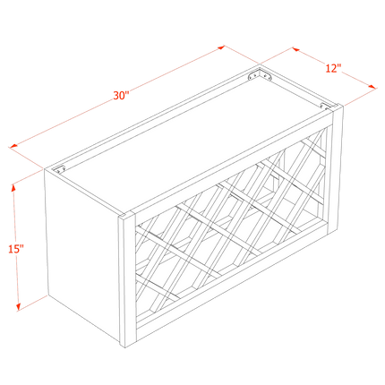 White Shaker - Wall - Wine Cube - 06"W x 42"H x 12"D