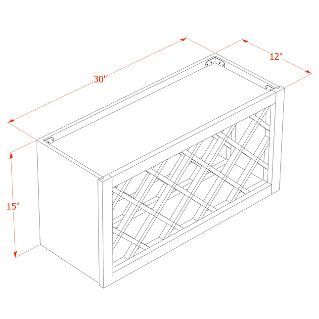 Light Grey Shaker - Wall - Wine Cube - 06"W x 42"H x 12"D