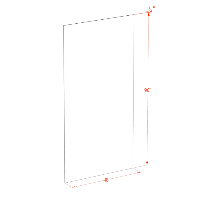 Ivory White - End Skin Panel - 48"W x 96"H x 1/4"D