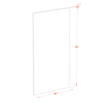 Slim White - End Skin Panel - 48"W x 96"H x 1/4"D