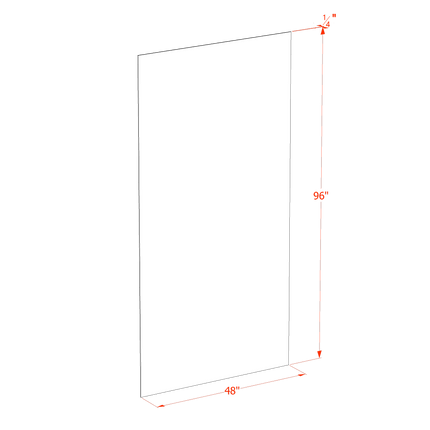 Light Grey Shaker - End Skin Panel - 48"W x 96"H x 1/4"D