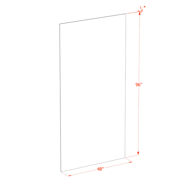 Trenton Swan White - End Skin Panel - 48"W x 96"H x 1/4"D