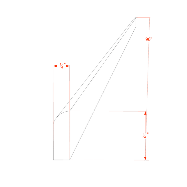 Ivory White - Scribe Molding - 96"W x 3/4"H x 1/4"D