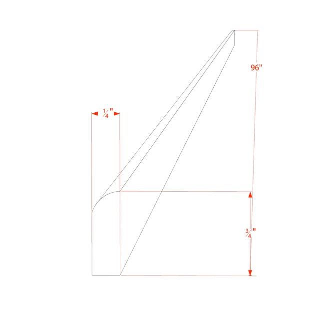 Ebony Shaker - Scribe Molding - 96"W x 3/4"H x 1/4"D