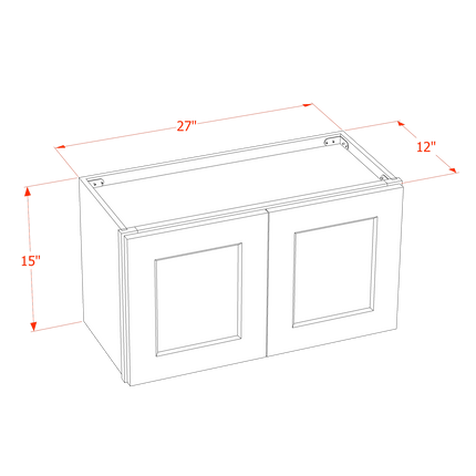 Slim White - Standard Wall - 2 Door - 27"W x 15"H x 12"D