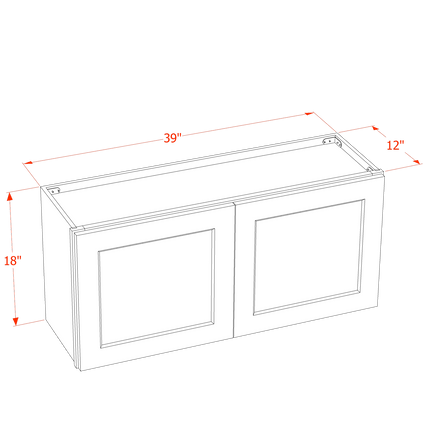 Slim White - Standard Wall - 2 Door - 39"W x 18"H x 12"D