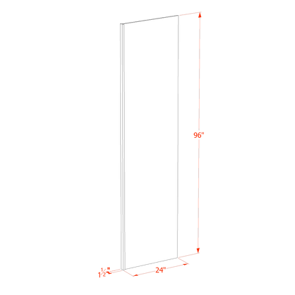 Slim White - Refrigerator End Panel - 24"W x 96"H x 1-1/2"D