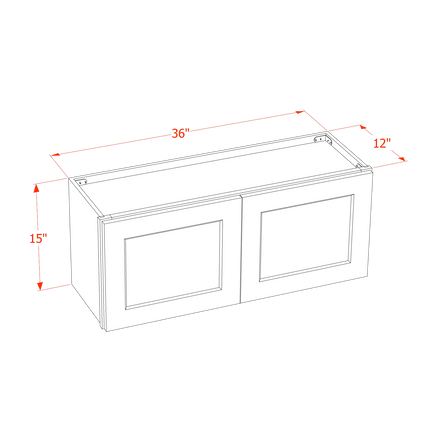 Slim White - Standard Wall - 2 Door - 36"W x 15"H x 12"D