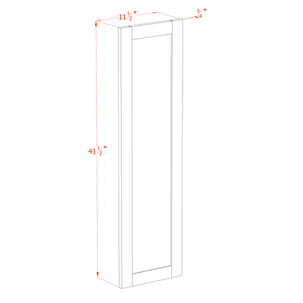 White Shaker - Wainscot Panel Wall 42" - 11-1/2"W x 41-1/2"H x 3/4"D